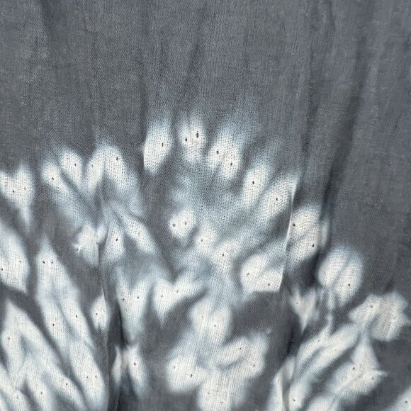 NWT Matr Boomie Blue Grey Dotted Tie Dyed Wavey Tasseled Scarf India Handmade - Picture 5 of 9